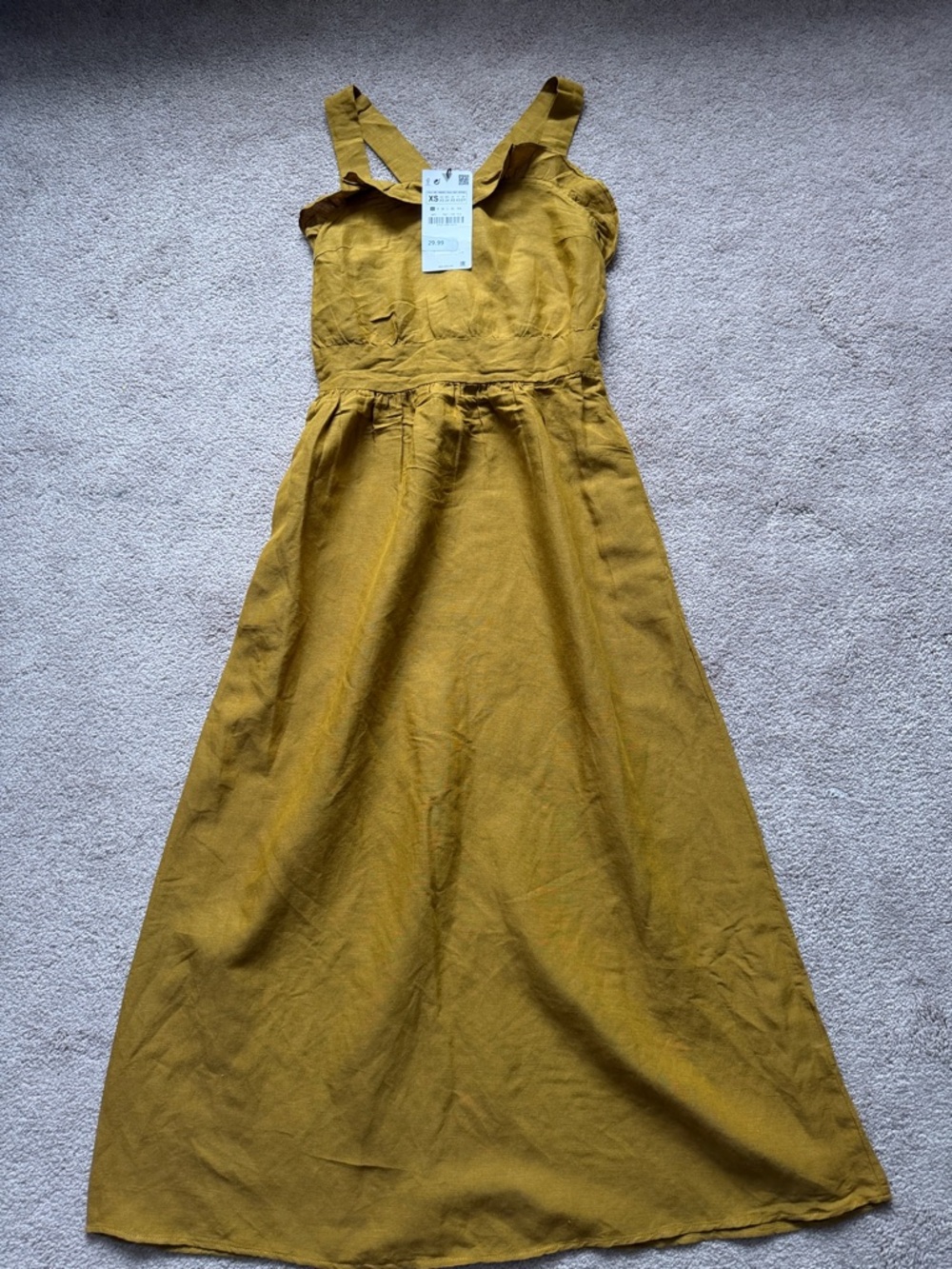 Zara Girls Mustard Sleeveless A-Line Maxi Dress